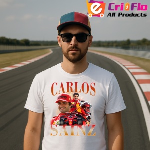 Tricou Carlos Sainz Colaj Rosu Portocaliu Formula 1, Copii | Dama | Barbat - Img 5