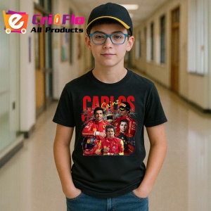 Tricou Carlos Sainz Formula 1 Imagine Dinamica Echipa Ferrari, Copii | Dama | Barbat - Img 5