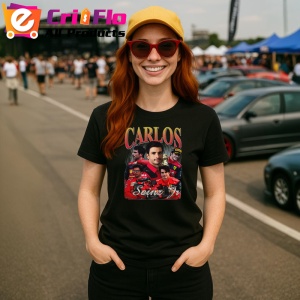 Tricou Carlos Sainz Imagine Echipa Ferrari Formula 1, Copii | Dama | Barbat - Img 7