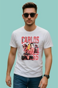 Tricou Carlos Sainz Jr Poster Echipa Ferrari Masina Formula 1, Copii | Dama | Barbat