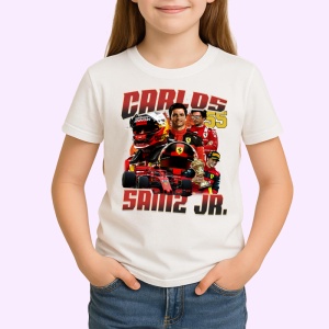 Tricou Carlos Sainz Junior Colaj Formula 1 Imagine Dinamica, Copii | Dama | Barbat - Img 3