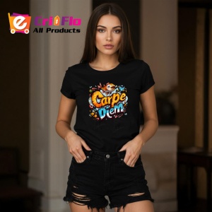 Tricou Carpe Diem Design Colorat Peste Amuzant, din bumbac 100%, tricou negru Copii | Dama | Barbat - Img 7