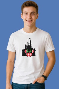 Tricou Castel Disney Cu Fundita Verde, din bumbac 100%, tricou alb, Copii | Dama | Barbat - Img 3