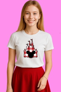 Tricou Castel Disney Fundita Rosie Contur, din bumbac 100%, tricou alb, Copii | Dama | Barbat - Img 3