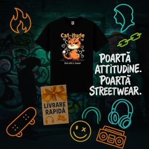 Tricou CatNegru,itude Negru, Copii | Dama | Barbat - Img 7