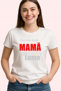 Tricou Cea Mai Buna Mama Negru, din bumbac 100%, tricou alb, Dama | Barbat - Img 2
