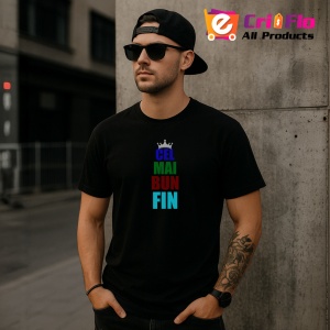 Tricou Cel Mai Bun Fin Coroana Multicolor, din bumbac 100%, tricou negru, Dama | Barbat