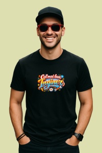 Tricou Cel Mai Bun Inginer Font Portocaliu V4, din bumbac 100%, tricou negru Dama | Barbat - Img 2