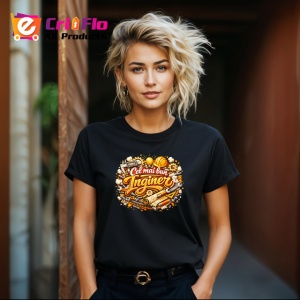 Tricou Cel Mai Bun Inginer Planuri Galben V3, din bumbac 100%, tricou negru Dama | Barbat - Img 4