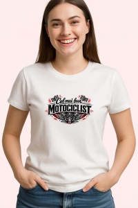 Tricou Cel Mai Bun Motociclist Design Gri V3, din bumbac 100% , tricou alb pentru Dama | Barbat