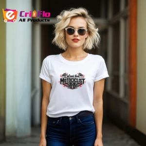 Tricou Cel Mai Bun Motociclist Design Gri V3, din bumbac 100% , tricou alb pentru Dama | Barbat - Img 4