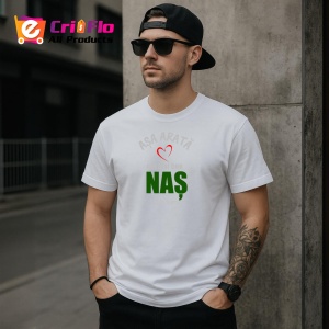 Tricou Cel Mai Bun Nas, din bumbac 100%, tricou alb, Dama | Barbat