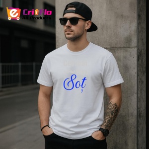 Tricou Cel Mai Bun Sot Albastru, din bumbac 100%, tricou alb, Dama | Barbat - Img 2