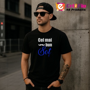 Tricou Cel Mai Bun Sot Albastru, din bumbac 100%, tricou negru, Dama | Barbat - Img 3