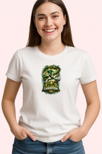 Tricou Champion Fotbalist Actiune Teren V2, din bumbac 100% , tricou alb pentru Copii | Dama | Barbat - Img 2