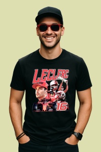 Tricou Charles Leclerc Masina Si Trofeu Echipa Ferrari Formula 1, Copii | Dama | Barbat - Img 4