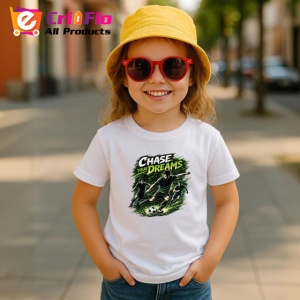 Tricou Chase Your Dreams Fotbalist Sub Lumina Lunii, din bumbac 100% , tricou alb pentru Copii | Dama | Barbat - Img 5