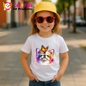 Tricou Chihuahua alb cu fluture portocaliu pe cap design de poveste Copii | Dama | Barbat Barbat - Img 11