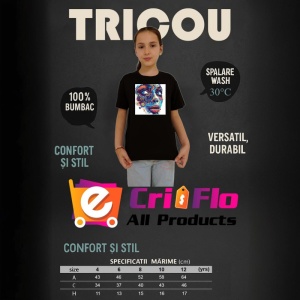 Tricou Chip feminin cu spirale psihedelice fundal alb Copii | Dama | Barbat, culoare negru - Img 12