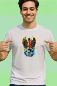 Tricou Chitara Aripi Colorate, Copii | Dama | Barbat - Img 2