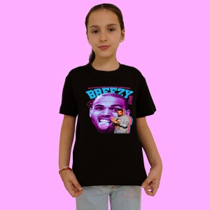 Tricou Chris Brown - Pink Tongue Pose, muzica Hip-Hop / Trap, Dama | Barbat | Copii, Culoare Negru - Img 2