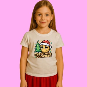 Tricou Christmas Cookies Pixel Art, din bumbac 100%, tricou alb, Copii | Dama | Barbat - Img 2