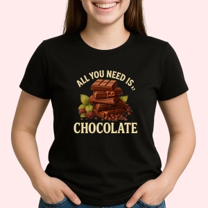Tricou Ciocolata All you need is Negru, Copii | Dama | Barbat - Img 3