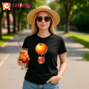 Tricou Cireasa de vara amuzanta cu baloul cu aer, Fructe, Copii | Dama, culoare negru - Img 9