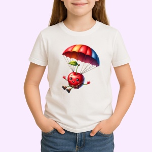 Tricou Cireasa de vara amuzanta cu parasuta, Fructe, Copii | Dama