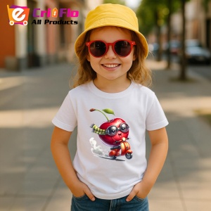Tricou Cireasa de vara amuzanta pe scuter, Fructe, Copii | Dama - Img 4