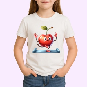 Tricou Cireasa de vara amuzanta yoga, Fructe, Copii | Dama