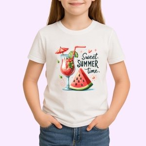 Tricou Cocktail cu pepene rosu text sweet summer time design estival Copii | Dama | Barbat Barbat - Img 4