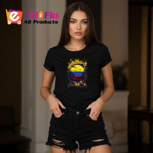 Tricou Colombia Steag Splash Art, Copii | Dama | Barbat, culoare negru - Img 11