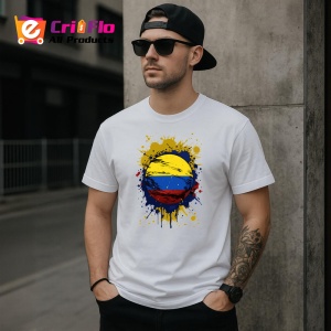 Tricou Colombia Steag Splash Art, Copii | Dama | Barbat