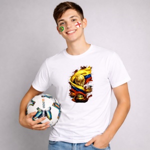 Tricou Colombia World Cup Fifa 2026, din bumbac 100%, tricou alb, Copii | Dama | Barbat - Img 2