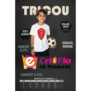 Tricou copii Ac Perugia din bumbac 100% - Img 3