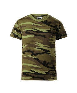 Tricou pentru copii model camuflaj de culoare verde inchis