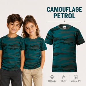 Tricou copii camuflaj Malfini 149 – 100% bumbac, unisex, fete și băieți - Img 13
