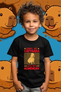 Tricou copii Capybara - Scuze capybara mi-a mancat tema - Img 2