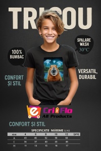 Tricou copii Capybara - Selfie UFO - Img 6