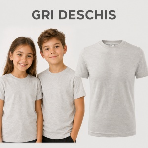 Tricou Copii Clasic Basic Kids, Băiat/Fată, Bumbac 100% Confortabil, 160 g/m², Mărimi 4–12 ani - Img 21