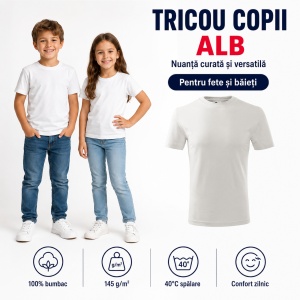 Tricou Copii Classic New Malfini – 100% Bumbac, Mânecă Scurtă, Fete și Băieți, 18 Culori - Img 11