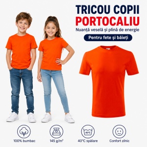 Tricou Copii Classic New Malfini – 100% Bumbac, Mânecă Scurtă, Fete și Băieți, 18 Culori - Img 21