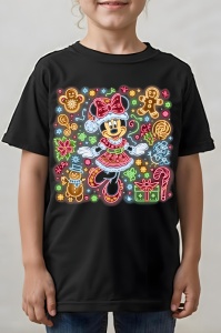 Tricou copii craciun - NEON CHRISTMAS MINNIE MOUSE - tricou, copii, craciun, personaje