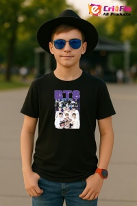 Tricou copii cu formatia BTS 1 , din bumbac 100% - Img 5