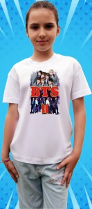 Tricou copii cu formatia BTS 6 , din bumbac 100%