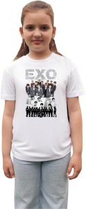 Tricou copii cu formatia EXO 10 , din bumbac 100% - Img 3