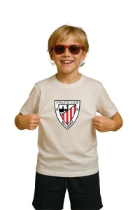 Tricou copii cu logo stema Athletic Bilbao Spania, din bumbac 100% - Img 3