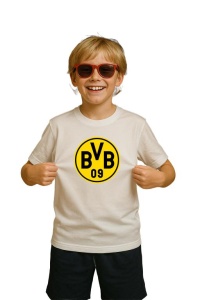 Tricou copii cu logo stema Borussia Dortmund Germania, din bumbac 100%