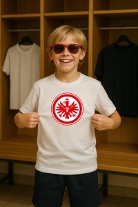 Tricou copii cu logo stema Eintracht Frankfurt Germania, din bumbac 100% - Img 8